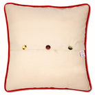 Christmas Nutcracker XL Embroidered Pillow - back view showing velvet backing and zipper