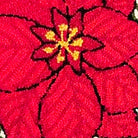 Hand-stitched wool detail of Christmas Red Poinsettia Floral Wool Hooked needlepoint pillow showing intricate weave pattern and texture