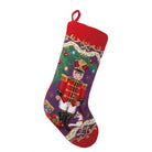 Christmas Soldier Wool Needlepoint Stocking, 11x18 inch, front view