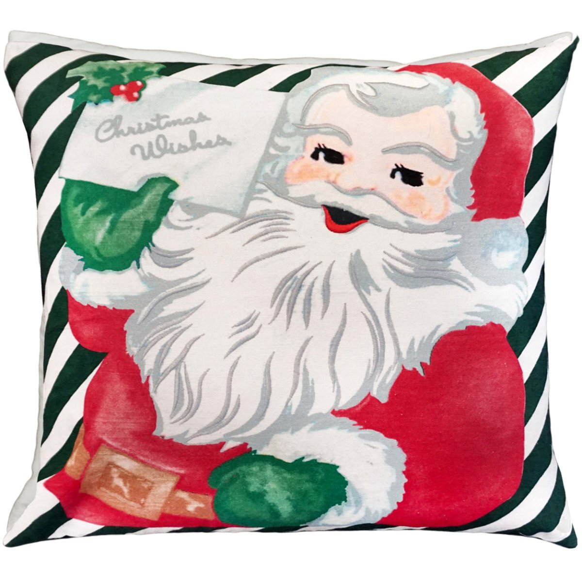 Wishes Decor needlepoint throw pillow with festive holiday seasonal design
