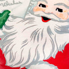 Christmas Wishes Holiday Decor pillow fabric closeup showing hand-embroidered needlepoint wool texture and color detail