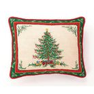 Classic Christmas Berry Needlepoint Throw Pillow, 16x20 inch, front view