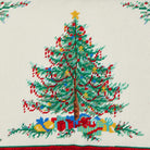 Classic Christmas Embroidered Needlepoint Throw Pillow, close-up detail