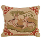 Classic Lancaster Hares needlepoint throw pillow with rustic nature wildlife lodge design