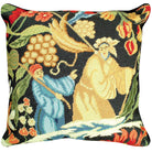 Classic Middle Age Tapestry Abstract needlepoint throw pillow with artisan decorative design