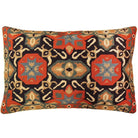 Classic Navy Orange Vintage needlepoint throw pillow with artisan decorative design