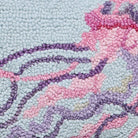 Coastal Jellyfish Hooked Wool Throw Pillow, close-up detail