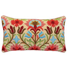 Colorful Boho needlepoint throw pillow with botanical floral design