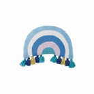 Cool Rainbow with Tassels Hooked Wool Throw Pillow, 12x18 inch, front view