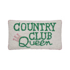 Country Club Queen Hooked Wool Throw Pillow, 9x16 inch, closer view of the throw pillow