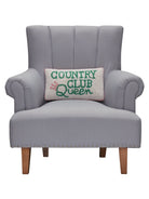 Country Club Queen Hooked Wool Throw Pillow, 9x16 inch, front view