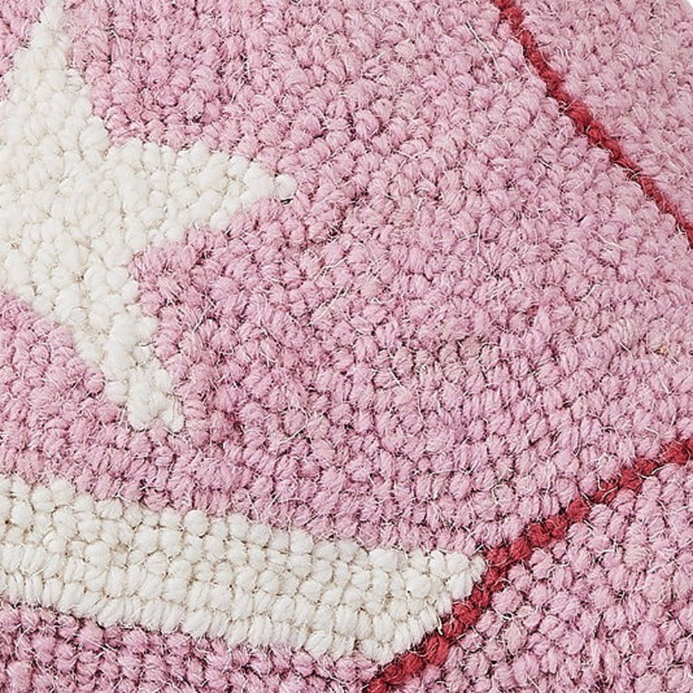 Closeup of Cowboy Hat Hooked Wool Throw Pillow showing stitch texture and craftsmanship detail