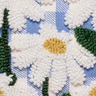 Daisies Tufted Poly Hooked Throw Pillow, close-up detail