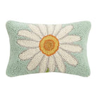 Daisy Hooked Wool Throw Pillow, 8x12 inch, front view