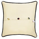 Dallas, TX Big D City Embroidered Travel Throw Pillow - back view showing velvet backing and zipper