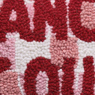 Dance It Out Hooked Wool Throw Pillow, close-up detail