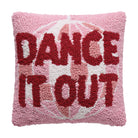 Dance It Out Hooked Wool Throw Pillow, 10x10 inch, front view