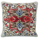 Dark Woodlands Autumn Seasonal Fall hooked wool throw pillow with artisan decorative design