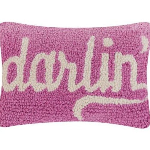 Darlin Hooked Wool Throw Pillow, close-up detail