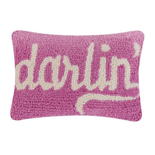 Darlin Hooked Wool Throw Pillow, 8x12 inch, front view