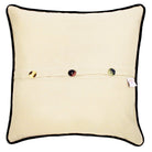 Delaware State Heritage Travel Embroidered Throw Pillow - back view showing velvet backing and zipper