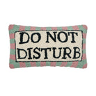 Do Not Disturb Hooked Wool Throw Pillow, 9x16 inch, front view