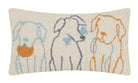 Dog Silhouettes Hooked Wool Throw Pillow, 9x16 inch, front view