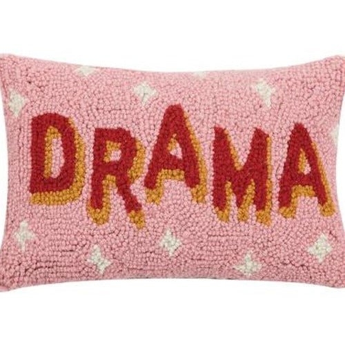 Drama Hooked Wool Throw Pillow, close-up detail