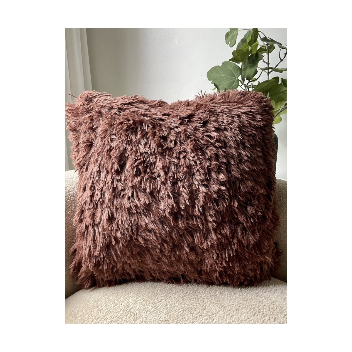 Dreamy Faux Fur Throw Pillow, 20x20 inch, front view