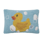 Duckling Hooked Wool Throw Pillow, 8x12 inch, front view