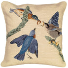 Eastern Bluebird Audubon needlepoint throw pillow with rustic nature wildlife lodge design