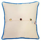 Emerald Coast Beaches Embroidered Throw Pillow - back view showing velvet backing and zipper