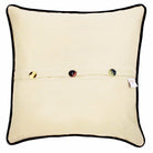 Empire State New York Travel Embroidered Throw Pillow - back view showing velvet backing and zipper