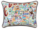 European Charm hand-embroidered throw pillow with artisan decorative design