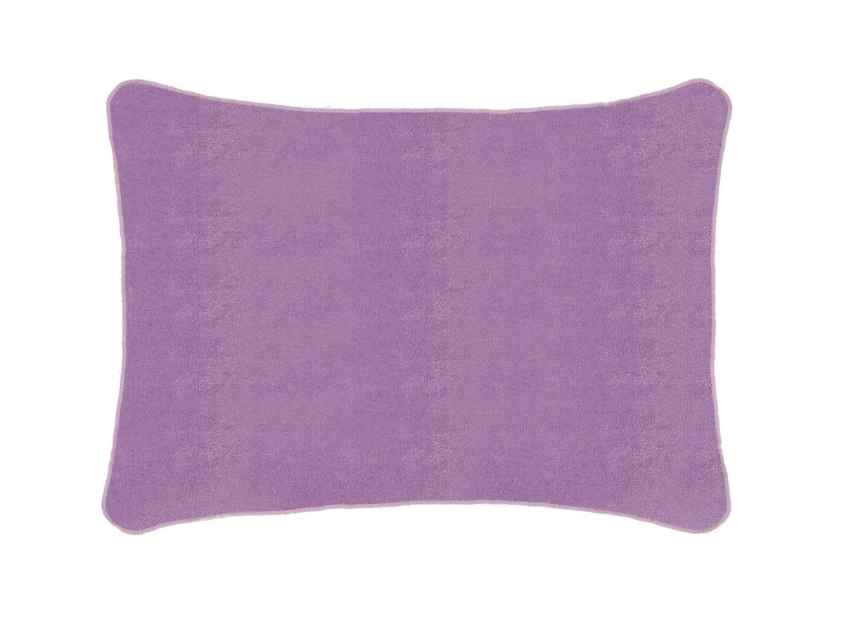 Reverse side of the Everyone Embroidered Needlepoint Throw Pillow, 10x14 inch