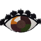 Eye Love You Hooked Wool Throw Pillow, close-up detail