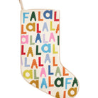 Fa La La Embroidered Needlepoint Christmas Stocking, close-up detail
