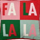 Fa La La Quadrant Embroidered Needlepoint Throw Pillow, close-up detail