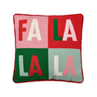 Fa La La Quadrant Embroidered Needlepoint Throw Pillow, 14x14 inch, front view