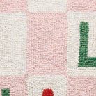 Falala Checker Hooked Wool Christmas Throw Pillow, close-up detail