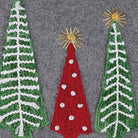 Felt Christmas Tree Embroidered Throw Pillow, close-up detail