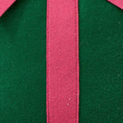 Felt Green Present Embroidered Throw Pillow, close-up detail