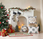 Festive Greenery Embroidered Christmas Stocking shown alongside other designs in the same collection, 11x20 inch