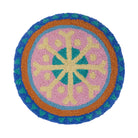 Festive Mandala Hooked Wool Christmas Throw Pillow, 16x16 inch, front view