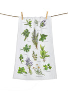 Field Guide Herbs Flour Sack Kitchen Towel, 18x25 inch, closer view of the kitchen towel