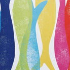 Closeup of Fiesta Fish Printed Throw Pillow showing print and fabric detail