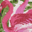 Flamingo Tropics Hooked Wool Throw Pillow, close-up detail