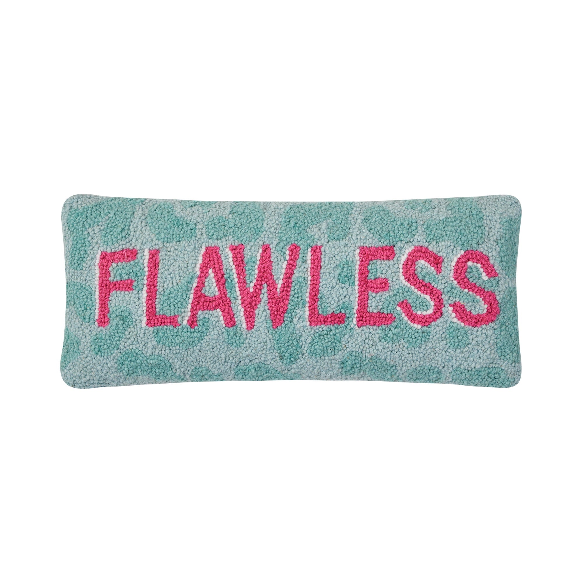 Flawless Hooked Wool Throw Pillow, 8x20 inch, front view