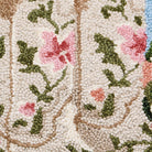 Floral Cowgirl Boots Hooked Wool Throw Pillow, close-up detail