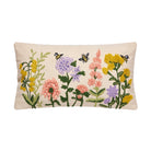 Floral Natural Field Embroidered Throw Pillow, 9x16 inch, front view
